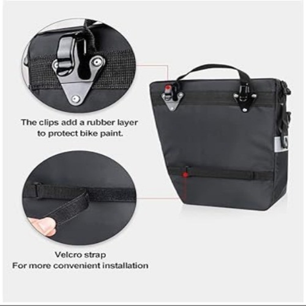 Rhinowalk Bicycle Pannier Rack Bag 3-in-1 Saddle, Laptop & Shoulder Bag Waterpro - Picture 13 of 14